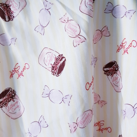 NWT Ank Rouge Japan Pastel Yellow Striped Candy Sweets Mini Skirt with Lace - Picture 2 of 5